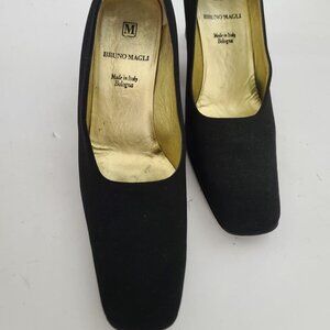 Bruno Magli classic black block heels pumps